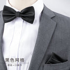 Black grid bow tie + pocket towel
