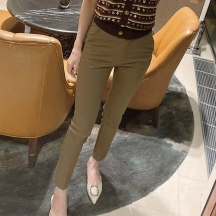 South Korea Dongdaemun Commuter Elastic Slim Slim Look Sexy Figure Elegant All-match Legs Casual Trousers Women