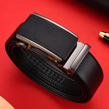 Automatic buckle belt men's business belt covered pig sausage belt versatile trendy belt one-piece delivery factory direct sales