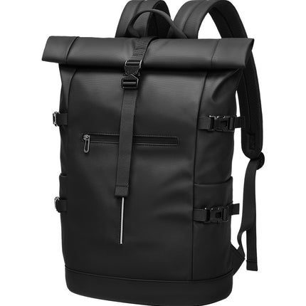 Backpack Men's Large Capacity Roll-up Backpack Fashionable Personalized Travel Bag Advanced Sense College Student Schoolbag Cross-border
