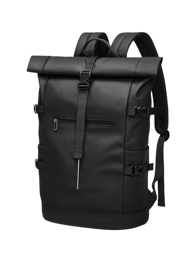 Backpack Men's Large Capacity Roll-up Backpack Fashionable Personalized Travel Bag Advanced Sense College Student Schoolbag Cross-border
