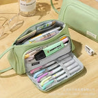 Oxford cloth triangle pencil case [green]