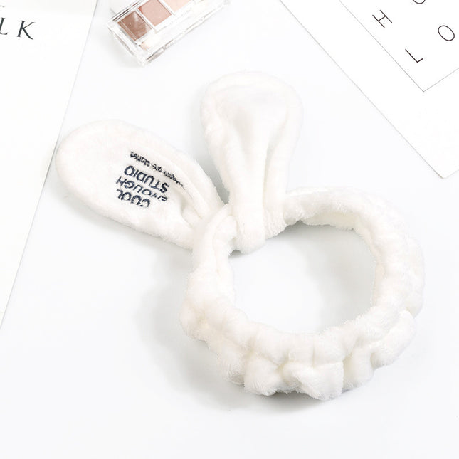 Korean Cute Rabbit Ears Makeup Beauty Quick-Release Headband Adjustable Wire Knotted Cross Face Wash Headband Headband