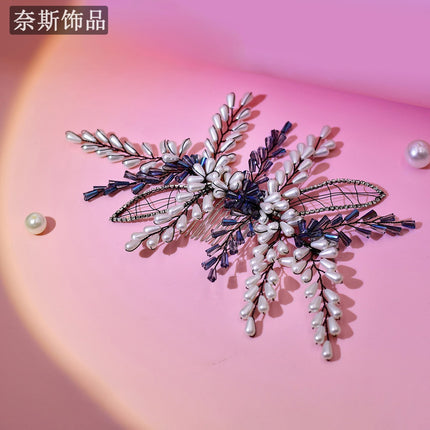 Ness NS108 Vintage Imitation Pearl Handmade Accessories Korean Style Simple Large Hair Comb Elegant Internet Celebrity Hair Clip Headwear