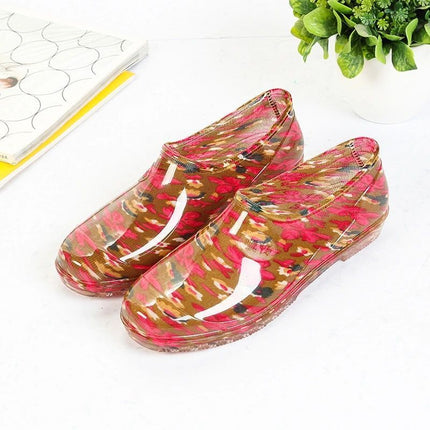 Rain Boots women's spring and autumn Four Seasons ingot water shoes shallow mouth waterproof non-slip kitchen work car wash fleece-lined warm rubber rain boots