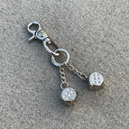 Ch buckle + ring 18mm + double silver dice