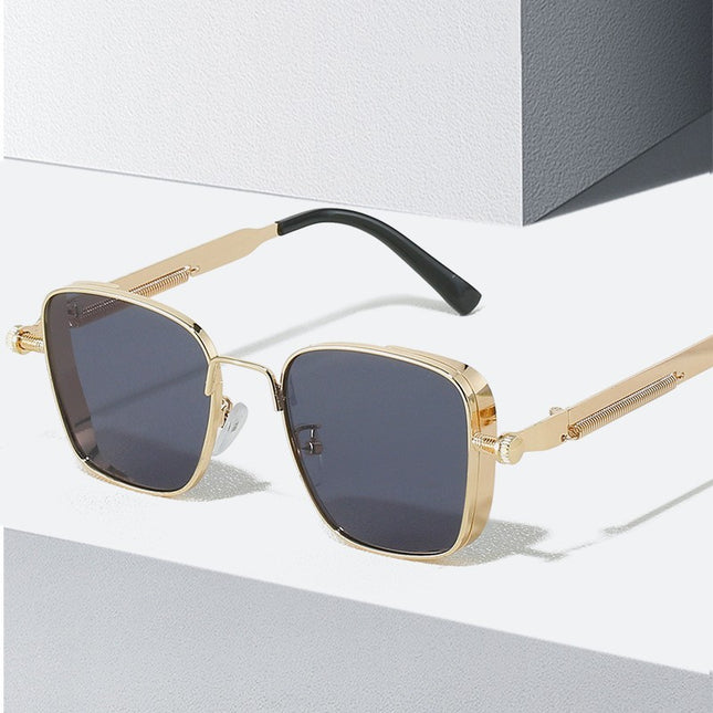 2026 New Small-Frame Retro Steampunk Style Sunglasses with a European and American Universal Personality, Steampunk Metal Sunglasses
