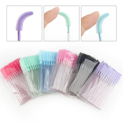 Wholesale foreign trade crystal rod silicone eyelash brush eyebrow brush color eyelash comb disposable eyelash combing tool
