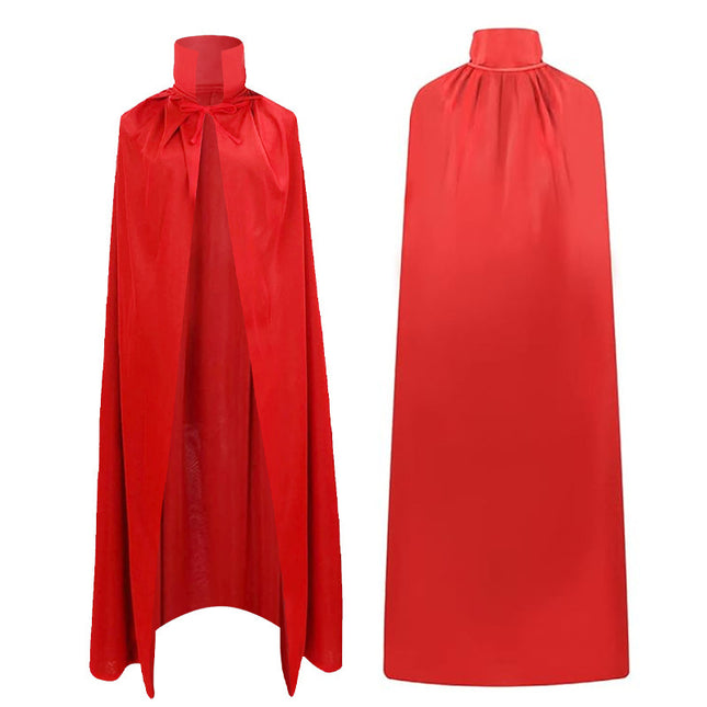Black-faced Double-layer Children's Halloween Cross-border Adult Cloak Cape Collar Death Makeup Costume Props Red Cloak