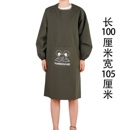Long sleeve apron overalls oil-proof waterproof adult men's and women's overalls kitchen work work anti-dress apron wholesale