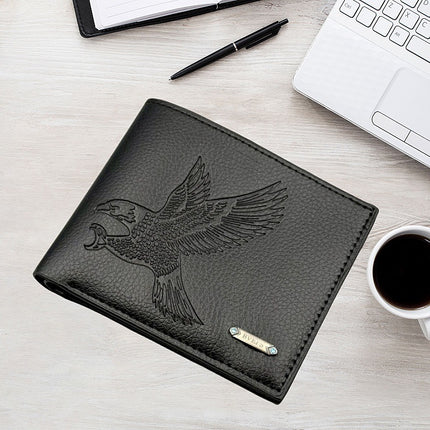 New Card Holder for Men, Ultra-Thin Eagle Pattern Small Wallet, Multi-Functional Multi-Card Slot Id Card Holder Wallet, Credit Card