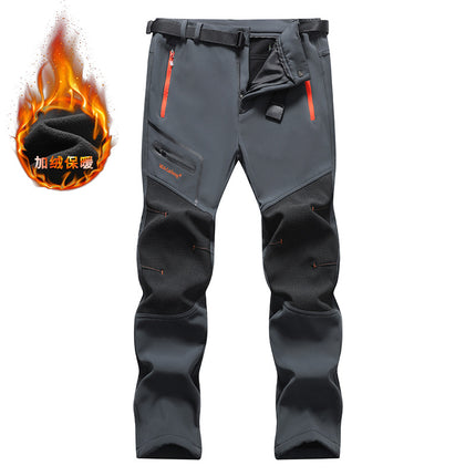 Cross-border explosions soft shell assault pants for men and women autumn and winter thick warm outdoor wear-resistant ski climbing pants waterproof wholesale