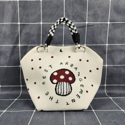New Versatile and Cute Handbag Knitted Bag Tote Large Capacity Shoulder Bag Handbag Woven High-End Bag