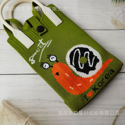 Girl's Heart-Shaped Knitted Crossbody Bag