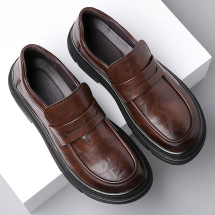 2026 New Style Casual Leather Shoes for Men, Breathable Formal Business Men's Slip-On Loafers, Trendy Beanie Shoes