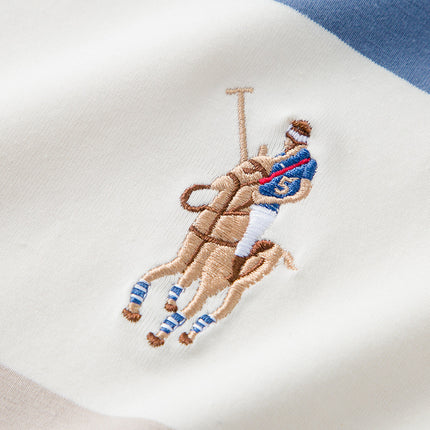 Mingdi Mouse Men's Summer New Pure Cotton T-Shirt Round Neck Stripesd Business Casual Short-Sleeved Young and Middle-Aged Men's T-Shirt