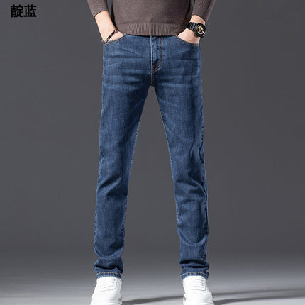 2024 spring new men's light business jeans men's fashion men's jeans small straight pants