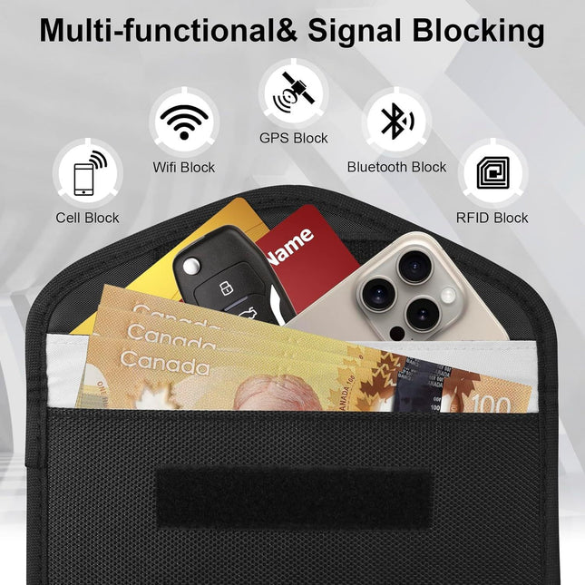 New Black Mobile Phone Signal Shielding Bag Faraday Key Protector RFID Faraday Pack Signal Blocker