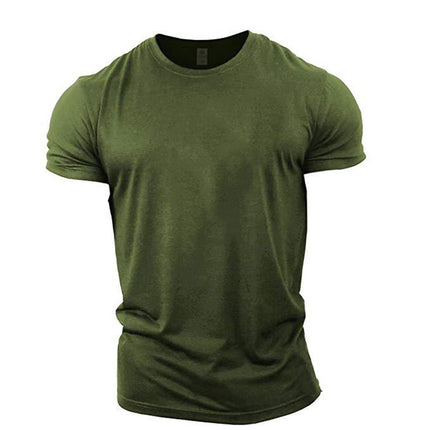 Sports short-sleeved men's T-shirt loose trendy fitness training muscle Iron Dog Brothers casual letters summer style
