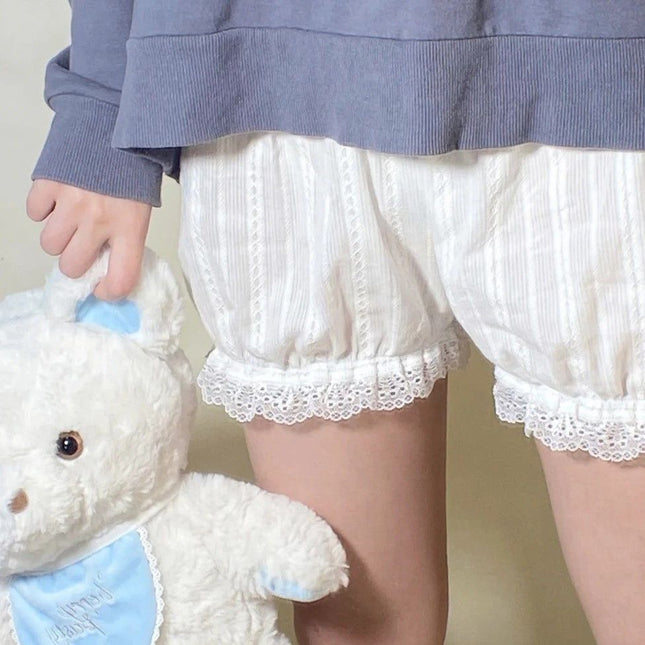 Pumpkin Pants Jk Safety Shorts Anti-Exposure Lantern Pants Summer Leggings Thin Loose Shorts Women's Lace Can Be Worn Outside