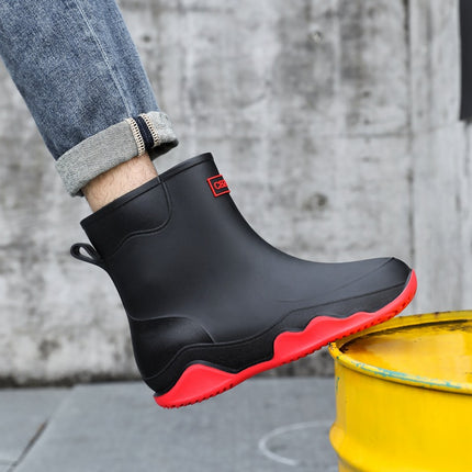 Cross-border German sports rain shoes men's short tube waterproof shoes non-slip low-top rain boots kitchen rubber shoes fishing shoes fashion