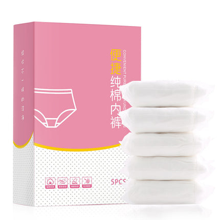 Pure cotton disposable underwear women high waist pregnant women sterilization travel hotel portable wash-free day throw men's boxer pants wholesale