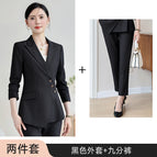 Black jacket + cropped pants / S