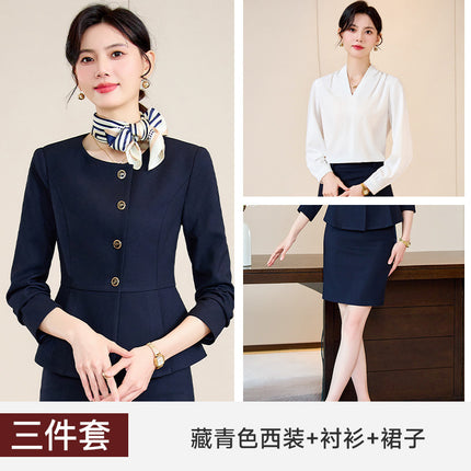High-end suit suit female 2024 new hotel manager front desk jewelry shop beauty salon professional temperament work clothes