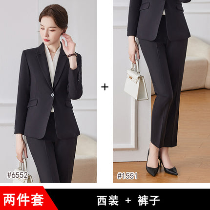 Professional suit suit women's spring elegant and capable case Field customer service workwear hotel front desk reception work clothes high-end