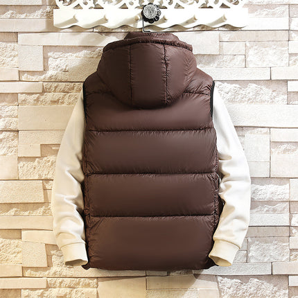 Black gold vest men's winter thickened cold-proof outer wear down cotton vest loose plus size coat one-piece delivery