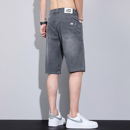 Summer Thin Denim Shorts Men's Loose Breathable Five-point Pants 2025 Summer Trendy Brand Stretch Casual Middle Pants