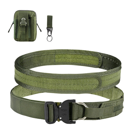 Cross-Border Nylon Double-Layer Thickened Tactical Belt Military Fans Outdoor Multi-Functional Quick-Release Buckle Security Combat Belt Set