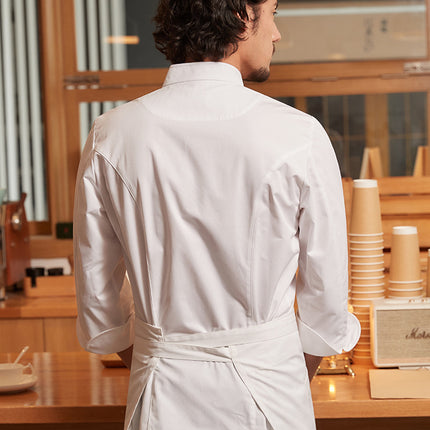 Chef's Uniform Long-Sleeved Men's Hotel Western Restaurant Kitchen Work Clothes Stain-Resistant Workwear Catering Workwear