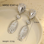 Nmse-e347-6 steel color white beads / 18K