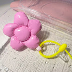 Jewelry pendant / Leather flower pink