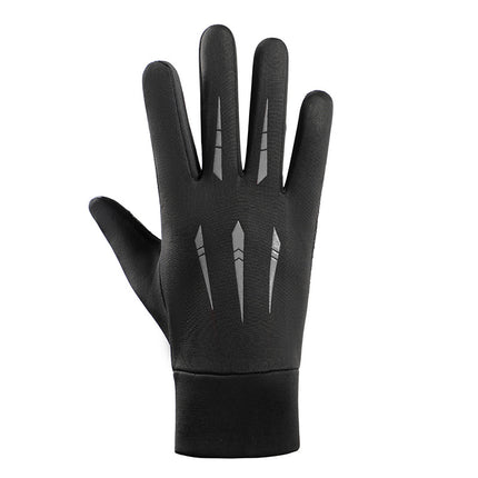 Windproof Gloves with Fleece Lining for Warmth, Winter Motorcycle Riding Gear, Full-Finger Protection for Delivery Riders, Touchscreen Compatible