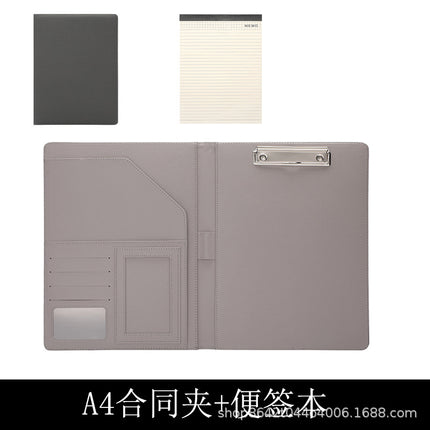 A4 Folder Calculator Multifunctional Leather Document Folder Office Contract Folder with Manager Folder Storage