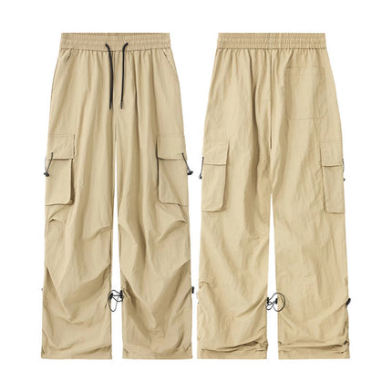 LKTM Men's# American Retro Khaki Mop Paratroopers Workwear Pants Men's and Women's hiphop Outdoor Slim Quick-Dry Pants
