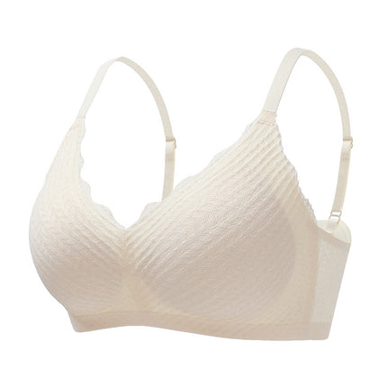 New Wheat Spike Lace Traceless Underwear No Steel Ring Anti-Sliding Sexy Gather Strap Bra Thin