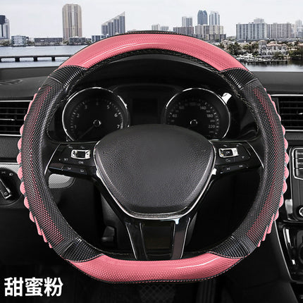 Four-Season Universal Anti-Slip Breathable and Wear-Resistant Car Steering Wheel Cover Honeycomb Three-Dimensional Handle Cover Cross-Border Automotive Supplies