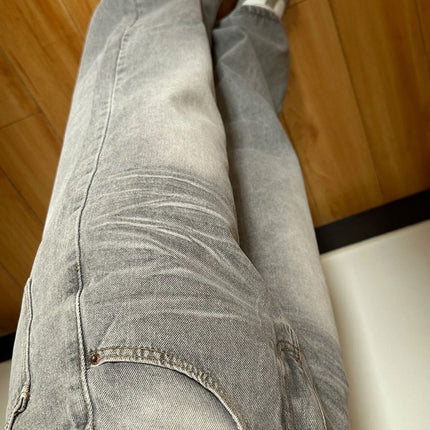 American Vibe Large Size Retro Washed Wide-Leg Jeans for Women High Street Loose Pear-Shaped Figure Wide-Leg Draped Pants
