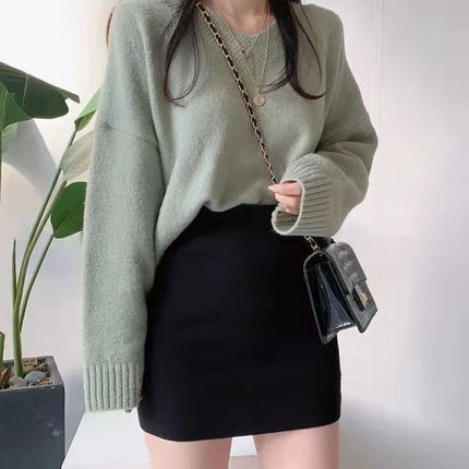 Black Woolen Skirt for Women in Autumn and Winter New Versatile Slimming Look One-Step Skirt Slim Wrap Skirt High Waist Hip Short Skirt
