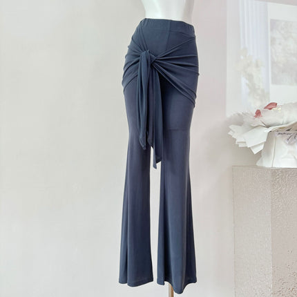 Superniniy Modal Butt Curtain Flared Yoga Pants Cover the Crotch, Slimming Look and Long Legs, Mid-Waist Pants for Women Summer
