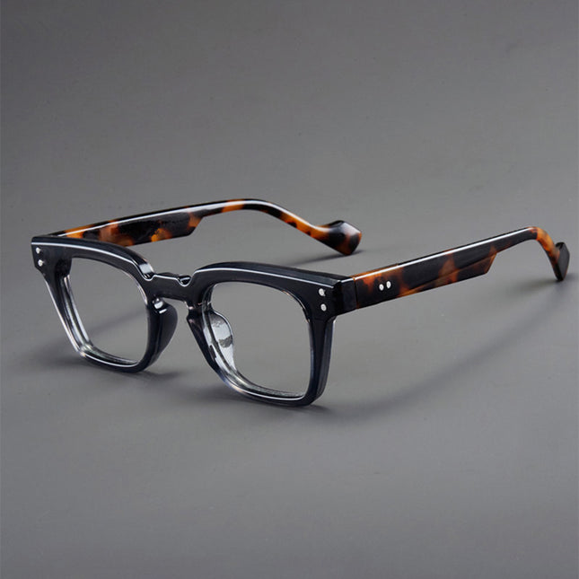 2025 new Hong Kong style small box retro fashion rice nail anti-blue mirror men's and women's simple all-match flat mirror