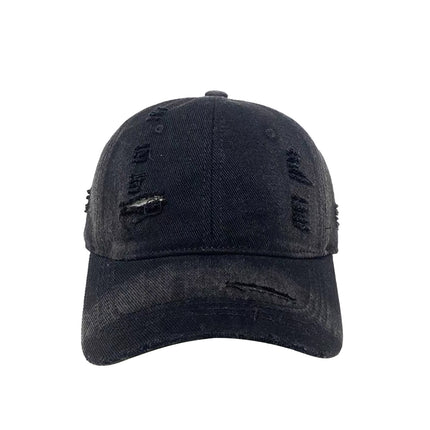 High-Quality Casual Gradient Denim Unisex Hip-Hop Ripped Baseball Cap Washed Duckbill Cap Face-Slimming Washed Baseball Cap