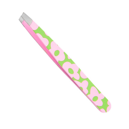 Tweezers for False Eyelashes, Slanted Tip 96, Eyebrow Clip, Spray-Painted Eyebrow Tweezers, Slanted Angle Hair Removal Clip, Printed Design