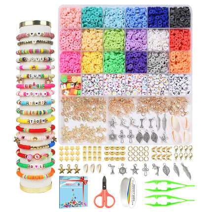 European and American Cross-border 24-grid Clay Bead Bracelet Making Kit 3mm23 Color Bead Bracelet Making DIY Jewelry Kit