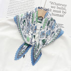 L024-450-01 blue / 70cm wrinkled square towel