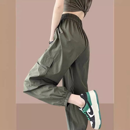 Overalls Leggings Women's Summer Thin 2023 New High-Waist Draped Breathable Quick-Drying Pants American Harem Sports Pants