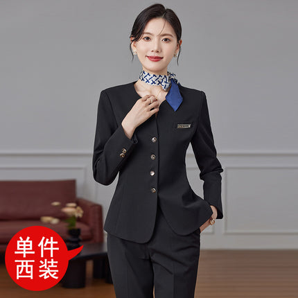 High-end professional suit suit female autumn high-end temperament jewelry hotel manager front desk reception beauty salon overalls